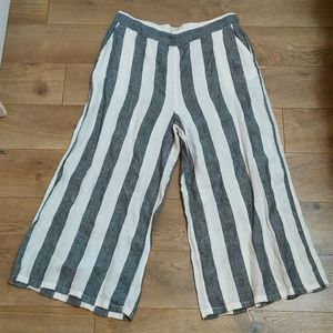 Catherine Malandrino linen stripe crop pants XL